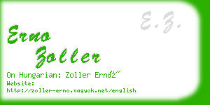 erno zoller business card